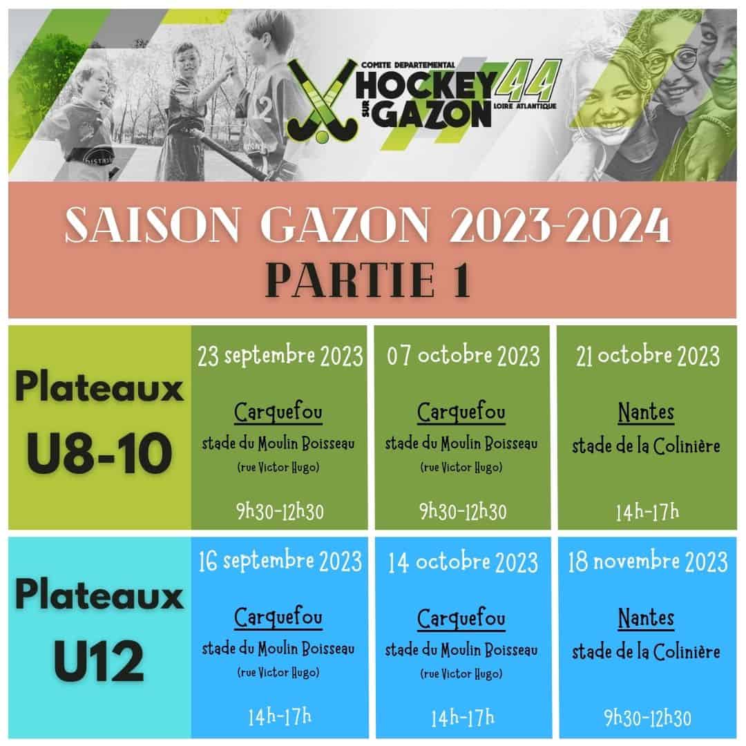 Calendrier U8-10 & U12 / 1ère partie gazon